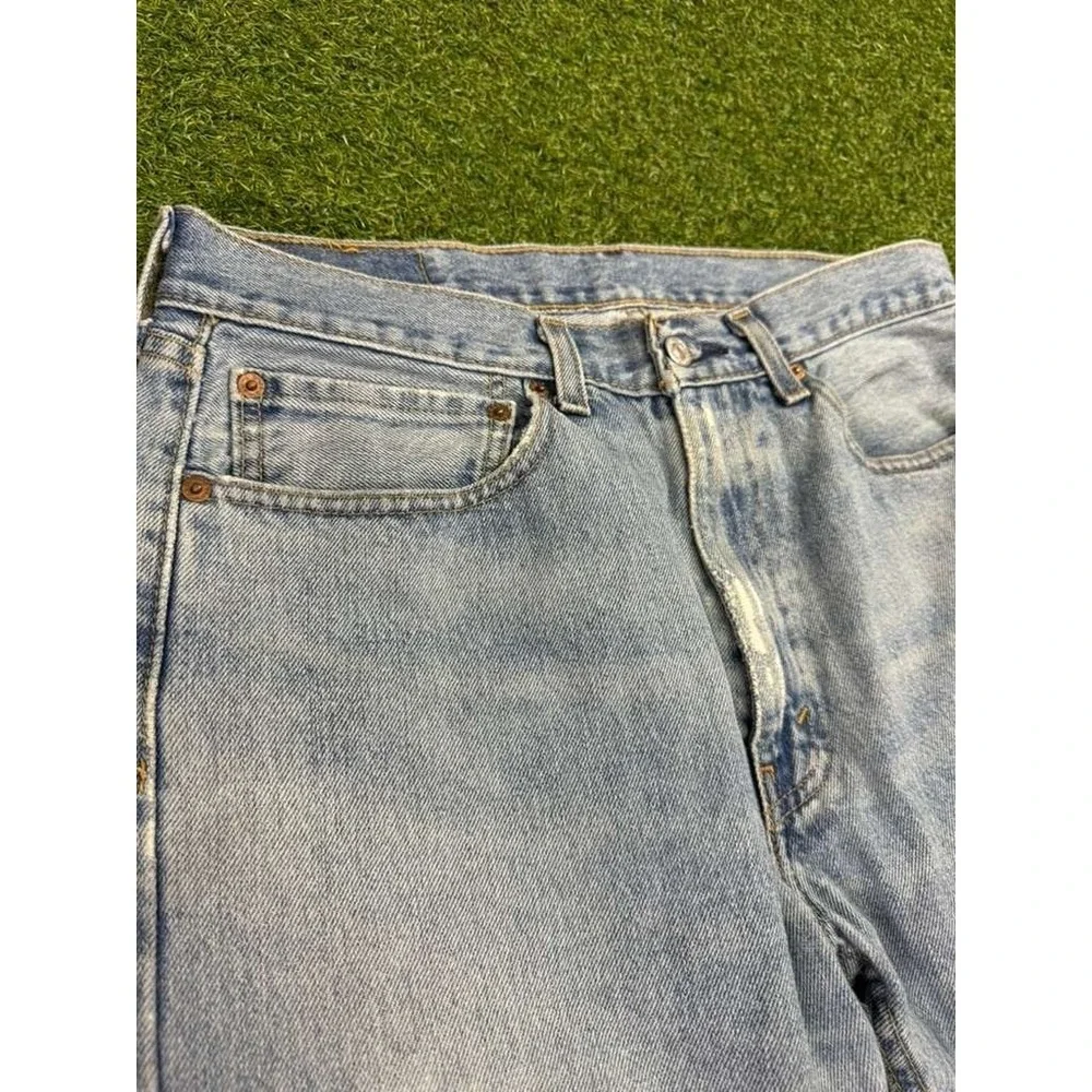 Levi's 505 Regular Fit Jeans Mens 34x30 Blue Denim Cotton Stretch Straight Leg‎